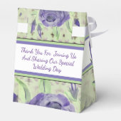 Zacht groen met Paarse Rozen Bedankdoosjes (Achterkant)