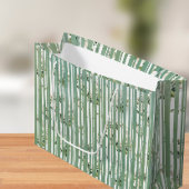 Zacht Groen met witte bloemen Gift Bag Groot Cadeauzakje