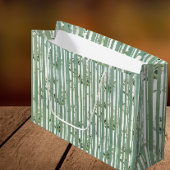 Zacht Groen met witte bloemen Gift Bag Groot Cadeauzakje