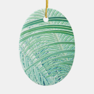Zacht groen Plant Palm Leaf Keramisch Ornament