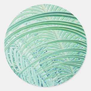 Zacht groen Plant Palm Leaf Ronde Sticker