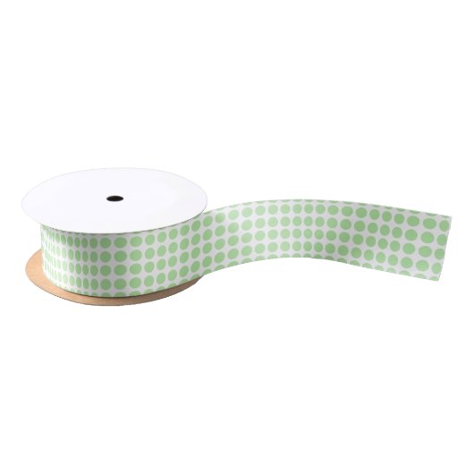 Zacht groen poka Dots Ribbon Satijnen Lint (Spoel)