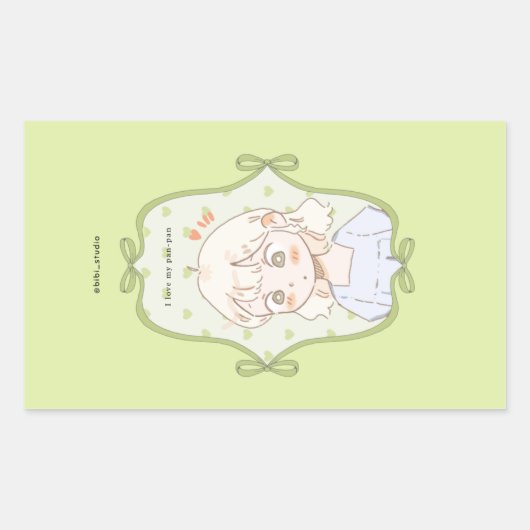 Zacht Groen Rechthoekige Sticker (Voorkant)