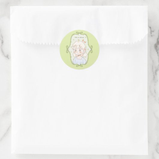 Zacht Groen Ronde Sticker (Tas)