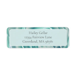 Zacht Groen Roos die het Adres van de Terugkeer ui Etiket