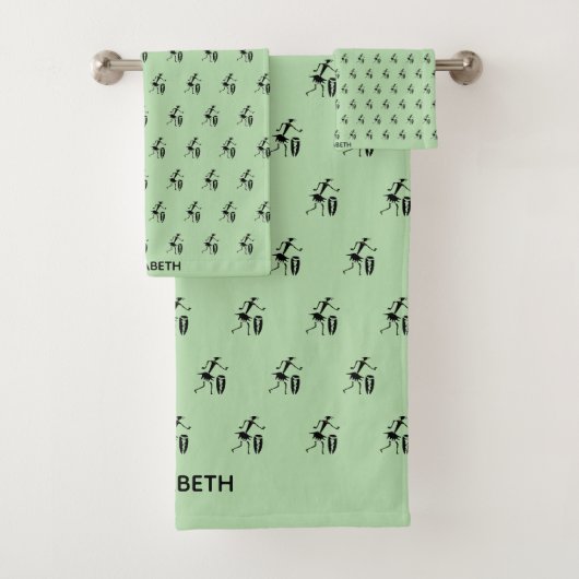 Zacht groen, silhouet Inspirerend dansen Bad Handdoek (Insitu)