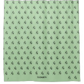 Zacht groen, silhouet Inspirerend dansen Douchegordijn (Voorkant)