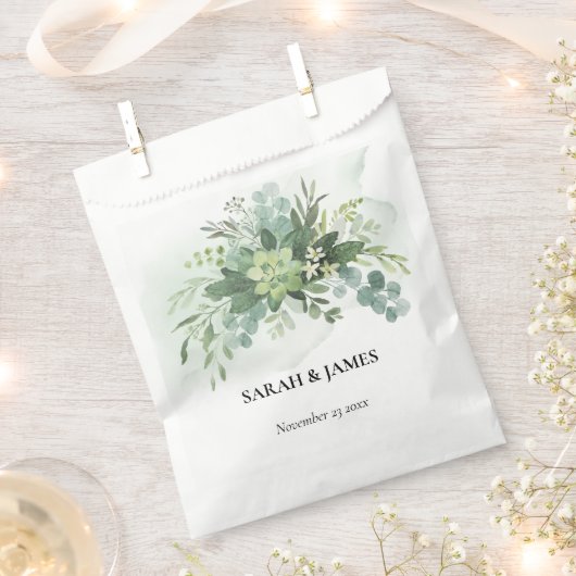 Zacht groen Succulent Bruiloft Bloemen Botanisch Bedankzakje (Geknipt)