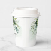 Zacht Groen Succulent Bruiloft Bloemen Botanisch Papieren Bekers (Rechts)