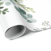 Zacht Groen Succulent Bruiloft Bloemen Botanische  Cadeaupapier (Rol Hoek)