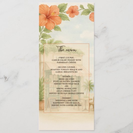 Zacht Groen Tropisch Hawaii Destination Wedding Programmakaart (Voorkant)