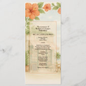 Zacht Groen Tropisch Hawaii Destination Wedding Programmakaart (Achterkant)