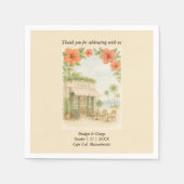 Zacht Groen Tropisch Hawaii Destination Wedding Servet (Voorkant)