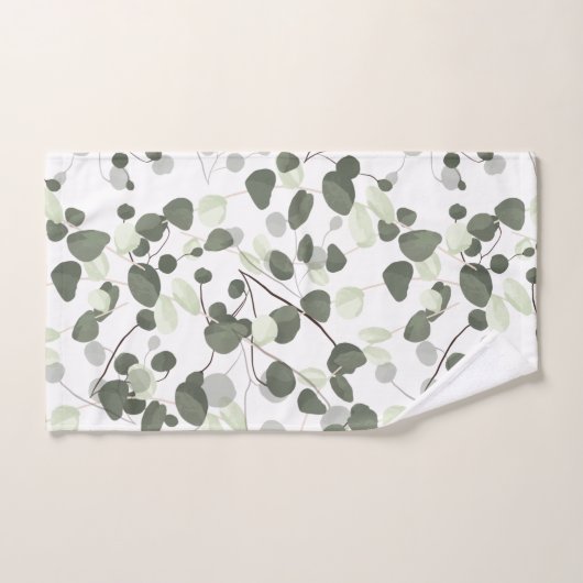 Zacht groen Verse eucalyptusbladeren patroon Bad Handdoek (Handdoek)