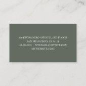 Zacht groen Waterverf blad | Goud Lijst Visitekaartje (Achterkant)