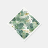 Zacht Groen Waterverf Modern Pattern Servet (Hoek)