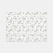 Zacht Groene Bladeren En Roze Bloemen Fleece (Voorkant (Horizontaal))