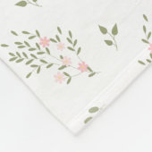 Zacht Groene Bladeren En Roze Bloemen Fleece (Hoek)