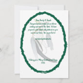 Zacht groene bladeren minimale kerst feestdagenkaart (Achterkant)