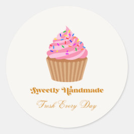 Zacht Handgemaakte Roze Cupcake Bakkerij Sticker
