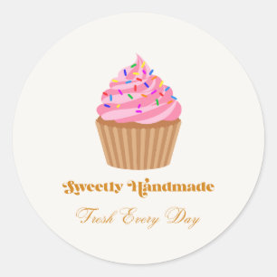 Zacht Handgemaakte Roze Cupcake Bakkerij Sticker