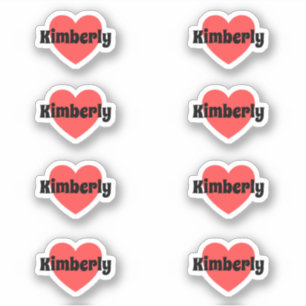 Zacht Hart Sticker Met Aanpasbare Naam Rood