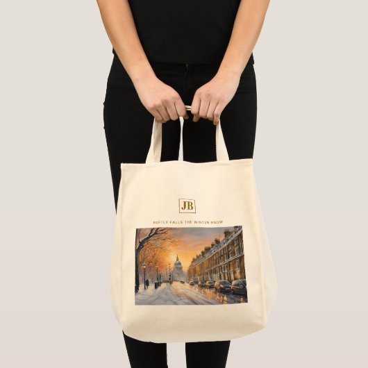 Zacht Herfsten de wintersneeuw Canvas tas (Voorkant (product))