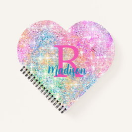 Zacht iriserende eenhoorn roze nepschitterende mon notitieboek