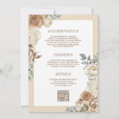 Zacht Ivoor Beige Bloemen Goud Alles In Een Huweli Kaart (Achterkant)