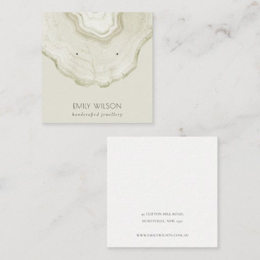 Zacht Ivoor Bleek Goud Aardappelbeeldscherm met ma Vierkante Visitekaartje (Voorkant / Achterkant)