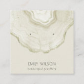 Zacht Ivoor Bleek Goud Aardappelbeeldscherm met ma Vierkante Visitekaartje (Voorkant)