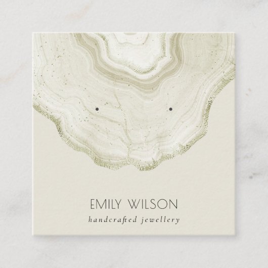 Zacht Ivoor Bleek Goud Aardappelbeeldscherm met ma Vierkante Visitekaartje (Voorkant)