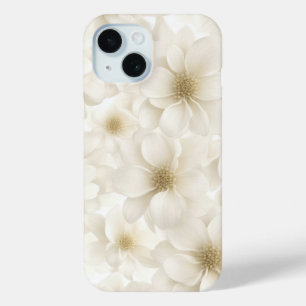 Zacht Ivoor Bloemen Abstract iPhone 15 Case