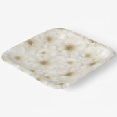 Zacht Ivoor Bloemen Abstract Papieren Bordje (Gebogen)