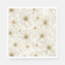 Zacht Ivoor Bloemen Abstract Servet