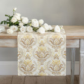 Zacht Ivoor Damask Table Runner bruiloft of evenem Lange Tafelloper