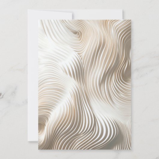 Zacht ivoor vloeiende bruiloft kaart (Achterkant)