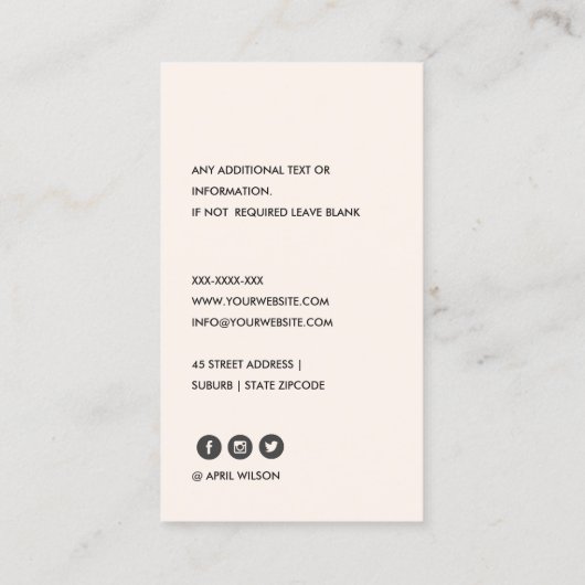 ZACHT IVOOR WIT ROEST TROUWJURK BRUIDSJURK VISITEKAARTJE (Achterkant)