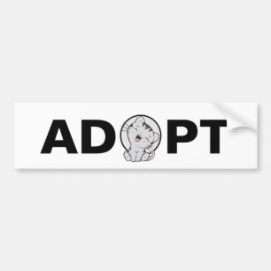 Zacht Kat Bumpersticker Adopt