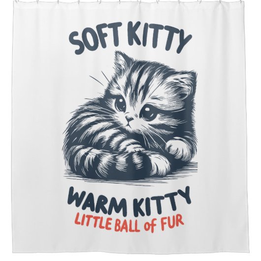 Zacht Kat Douchegordijn (Voorkant)