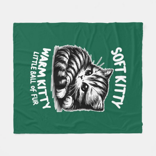 Zacht Kat Fleece Deken (Voorkant (Horizontaal))