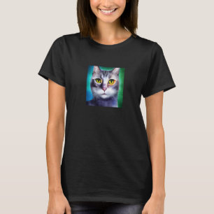 Zacht Kat Gezicht Zoete Kitten Kat Feline Miauw Hu T-shirt