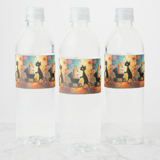 Zacht Kat Giraffe Waterfles Label Etiket