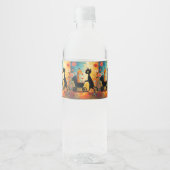 Zacht Kat Giraffe Waterfles Label Etiket (Voorkant)