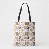 Zacht Kat Motief Tote Bag (Voorkant)
