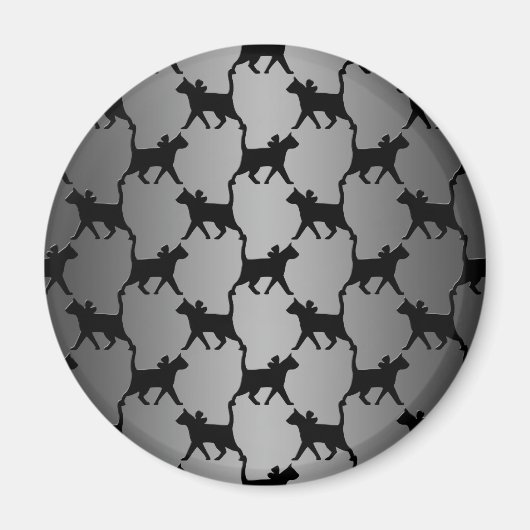 Zacht Kat Silhouet Patroon Magneet (Voorkant)