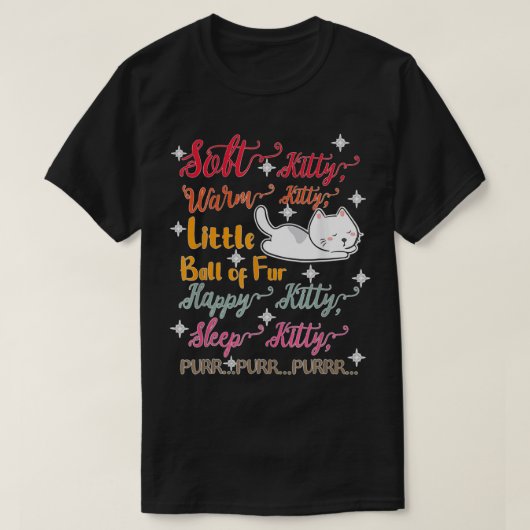 Zacht Kat Warm Kat Kleine knal Slaap Kit T-shirt (Design voorkant)