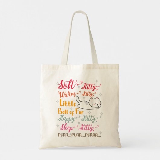 Zacht Kat Warm Kat Kleine knal Slaap Kit Tote Bag (Achterkant)