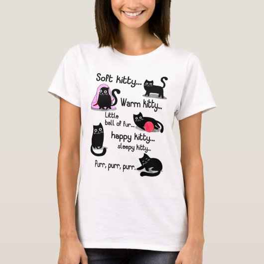 Zacht Kat Warm Kat Weinig val T-shirt (Voorkant)