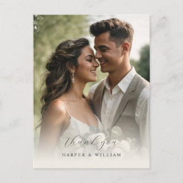 Zacht katoen dank u foto bruiloft Briefkaart